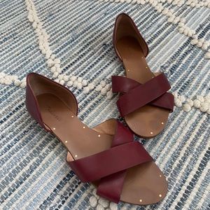Madewell Thea Cross Front Leather Flat Sandal